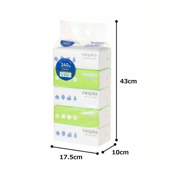 ネピア ティッシュ ティッシュペーパー 240組(480枚) 5パック nepia