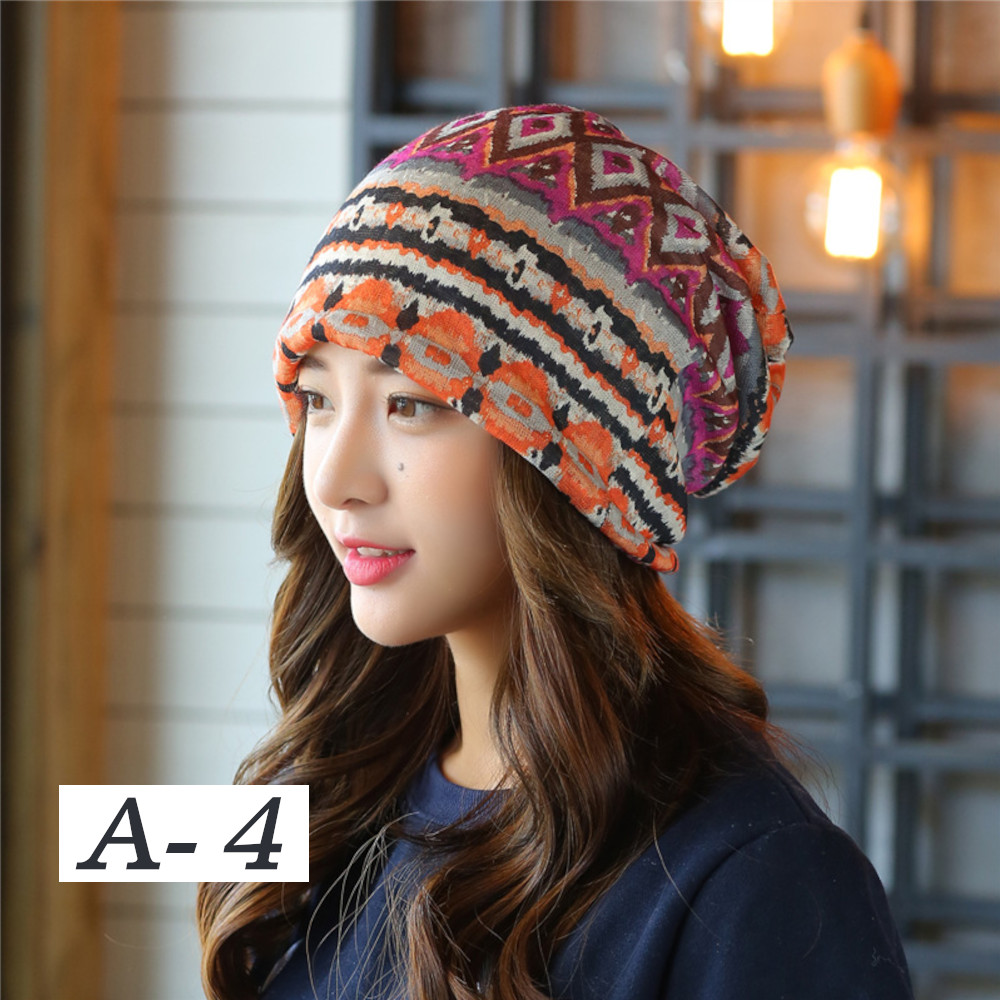 ニット帽 エスニック アジアン レディース 春 夏 ネックウォーマー