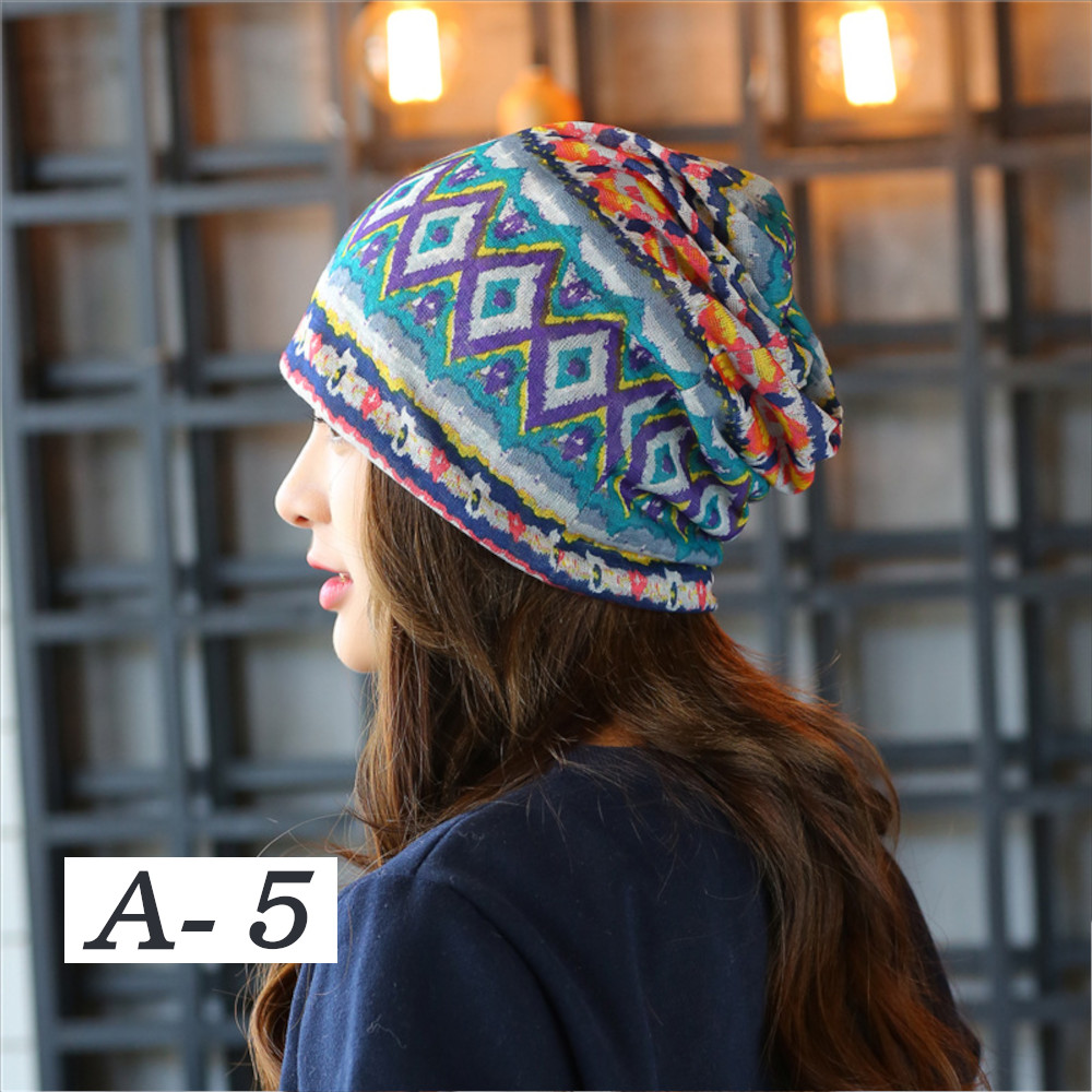 ニット帽 エスニック アジアン レディース 春 夏 ネックウォーマー