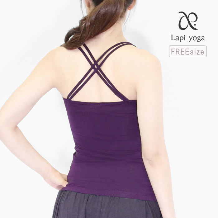 ヨガウェア トップス キャミソール バッククロス レーヨン ヨガ