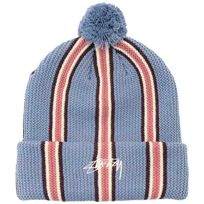 STUSSY（ステューシー） ニット帽 STUSSY Striped Pom ( stussy beanie