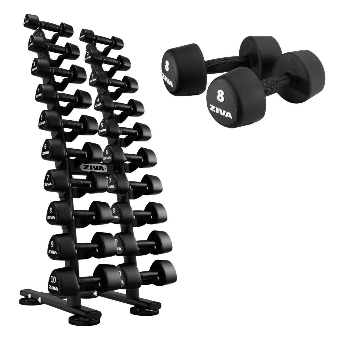 ダンベル ダンベルラック セット 1-10kg 10ペア 20個 ダンベルホルダー