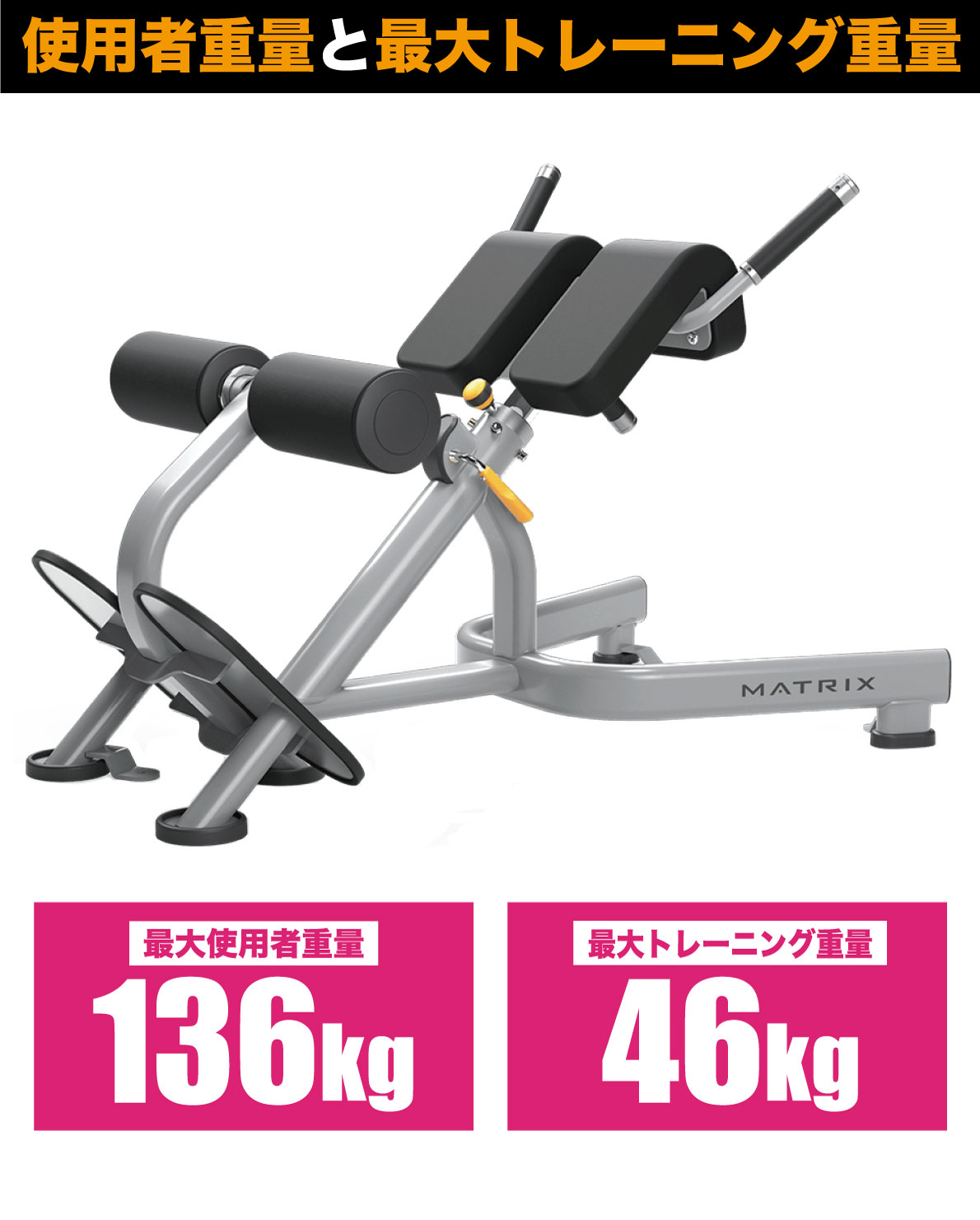 バックエクステンションベンチ MG-A52 トレーニングベンチ 背筋