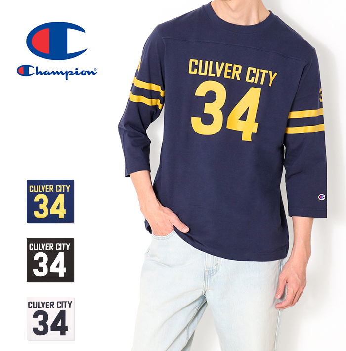Champion（チャンピオン） 七分袖 Tシャツ スリーブフットボールT