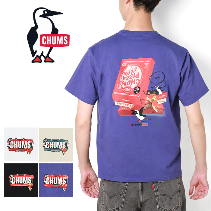 CHUMS（チャムス） Tシャツ メンズ 半袖 Tシャツ ピザ グラフィック