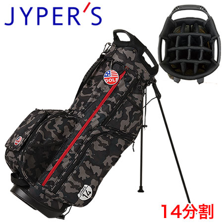 ジーパーズ 14分割スタンドキャディバッグ 9.5型 JYPEH002 ブラック