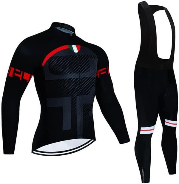 サイクルジャージ メンズ 冬 長袖 裏起毛選択可 上下セット 防寒 保温