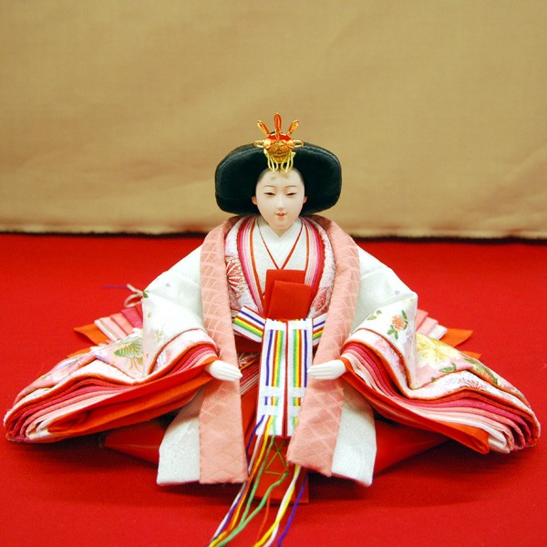 高級雛人形 コンパクト ケース飾り ひな人形 親王飾り 逸品 正絹刺繍