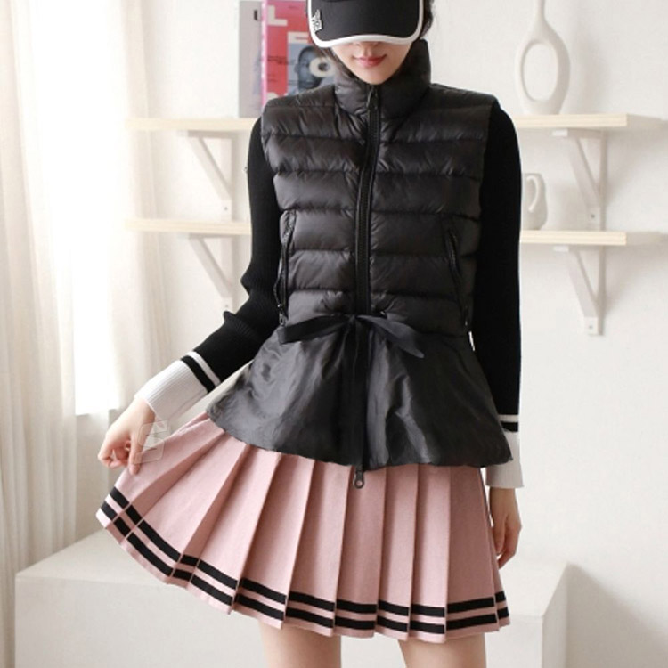 ゴルフウェア レディース 韓国 ダウンベスト フレア かわいい