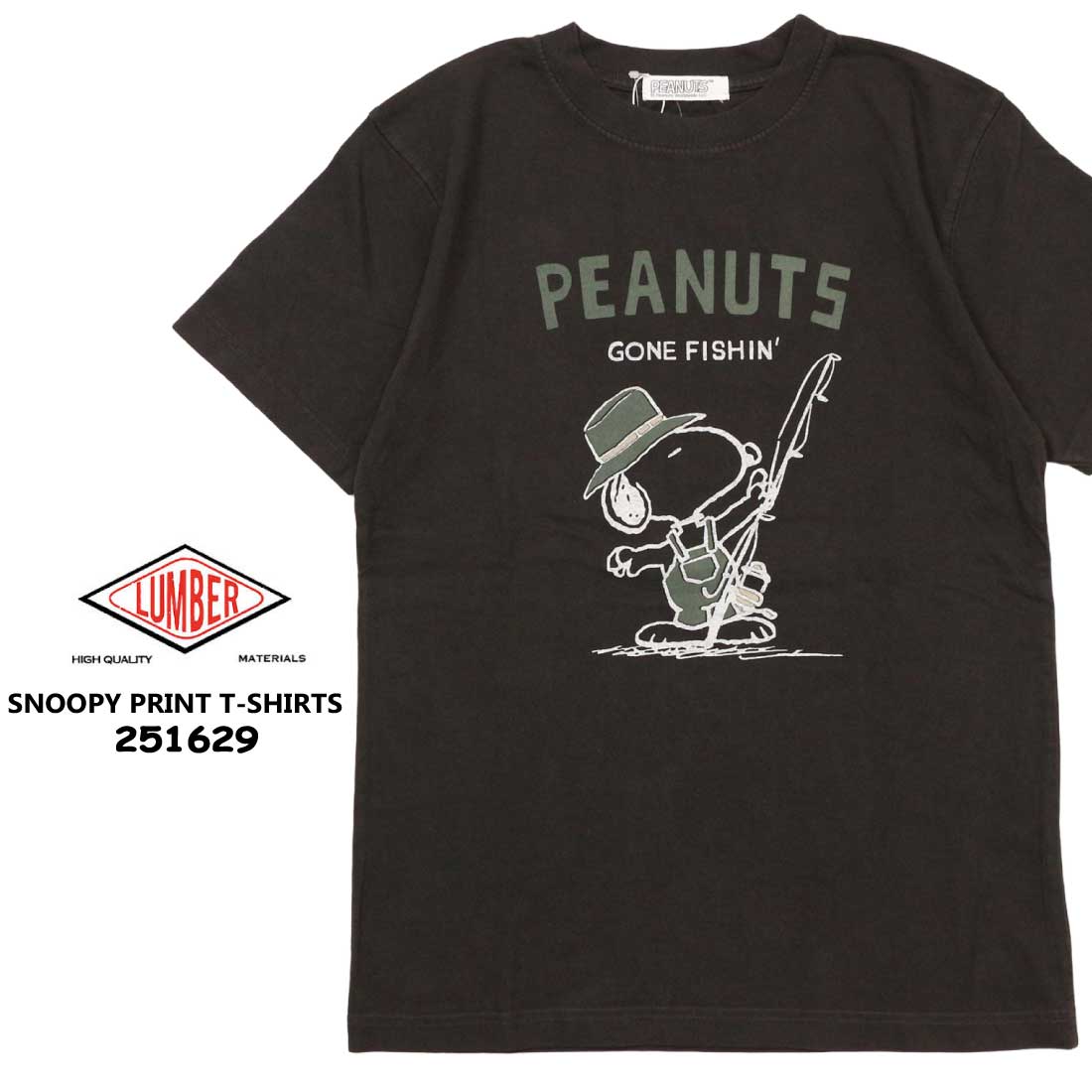 メール便 発送 LUMBER ランバー 半袖 Tシャツ PEANUTS スヌーピー
