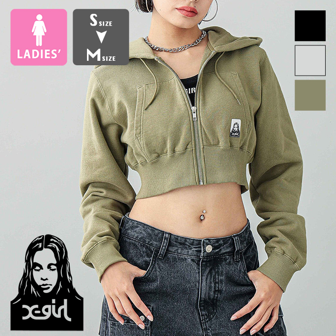 X-girl（エックスガール） FACE COMPACT ZIP UP HOODIE X-girl