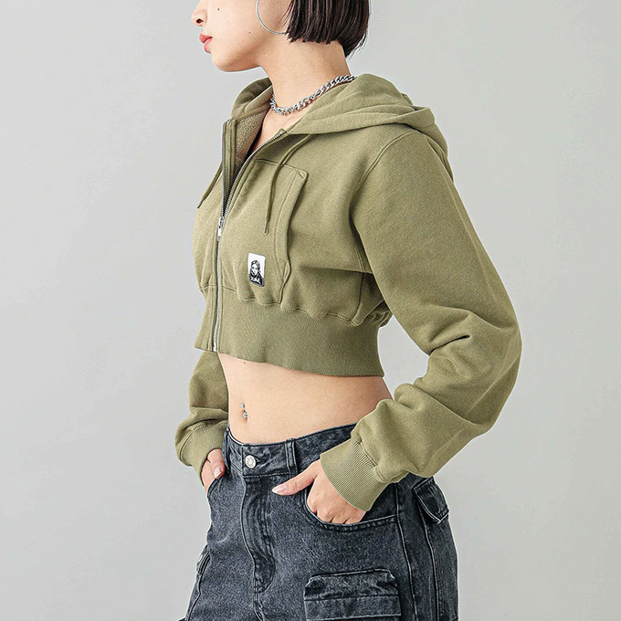 X-girl（エックスガール） FACE COMPACT ZIP UP HOODIE X-girl