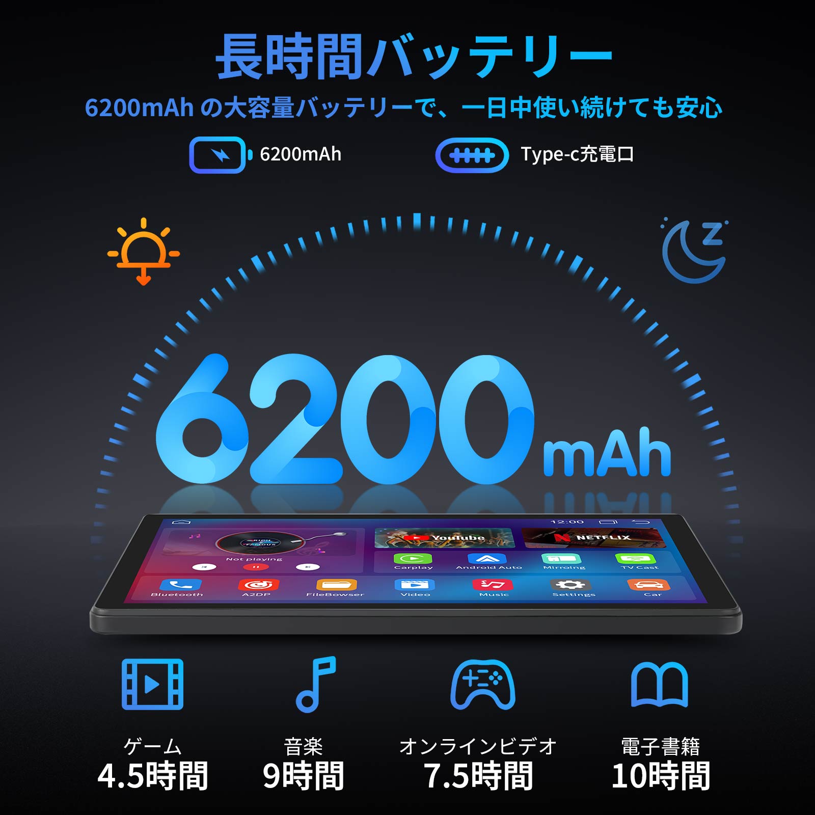 Android 15 タブレット 10インチ 8コアCPU 30GB+128GB+1TB拡張