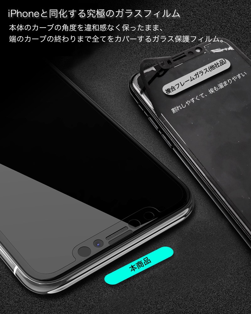 iPhone8 Plus フィルム 保護フィルム 覗き見防止 強化ガラス