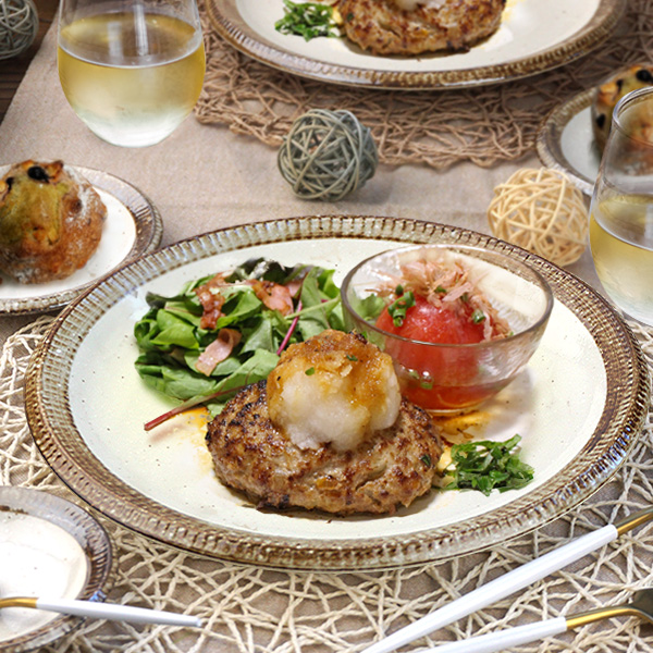 大皿 24.5cm ディナー皿 プレート 和食器 おしゃれ 渕錆粉引 人気