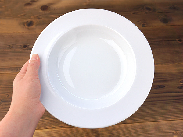 洋食器 パスタ皿 リム 中皿 24.5cm 白い食器 日本製 美濃焼 エクシブ