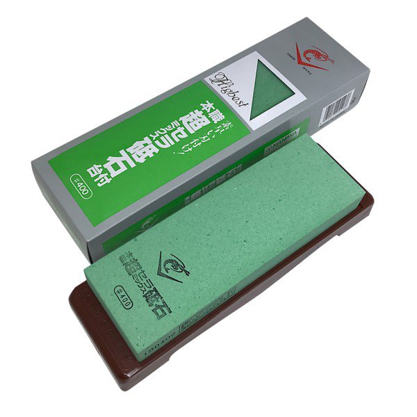 ナニワ エビ印 本職超セラミックス砥石 台付 荒砥用石／＃400 SS-400