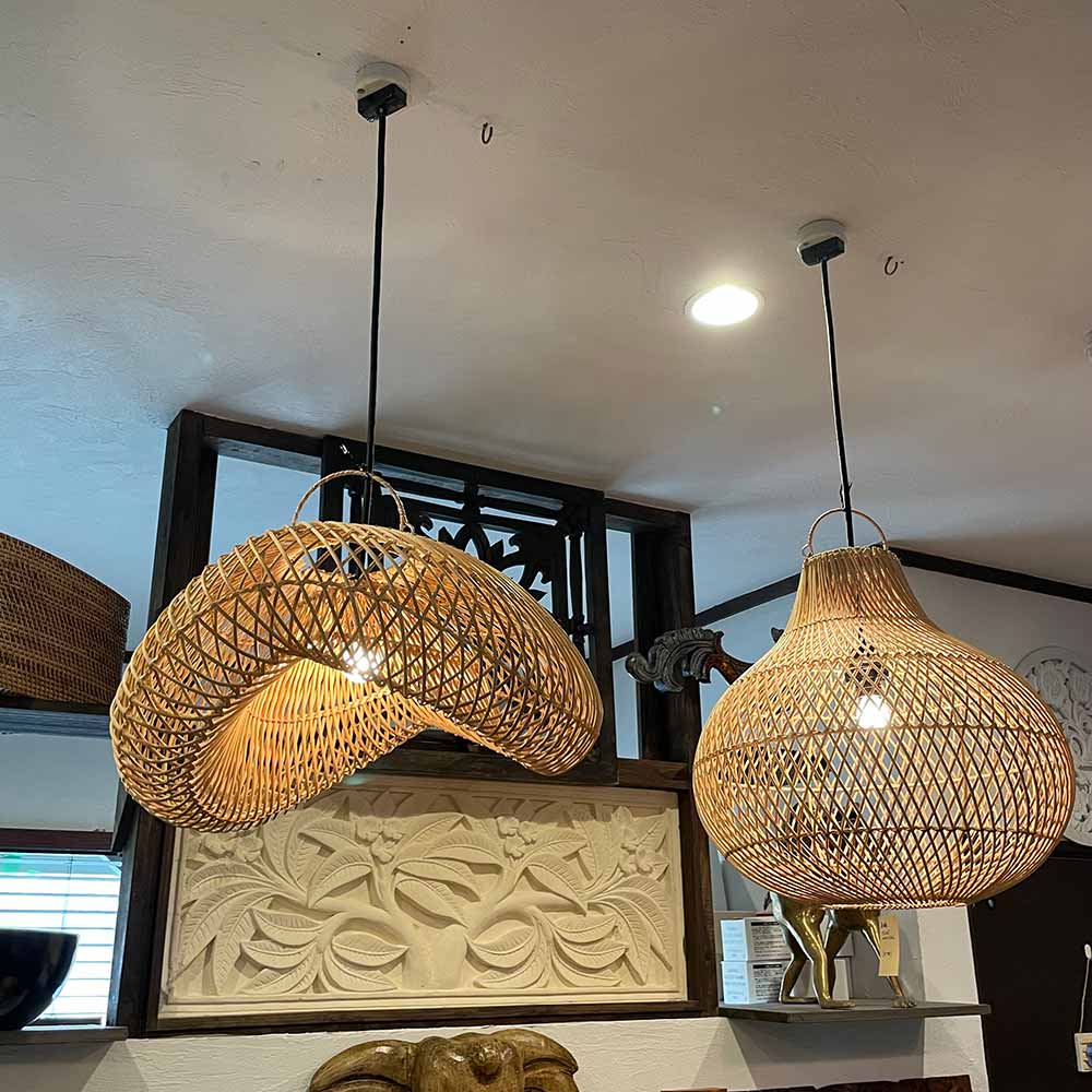 ランプシェード ペンダントライト 照明 ラタン 籐 編み込み 1灯