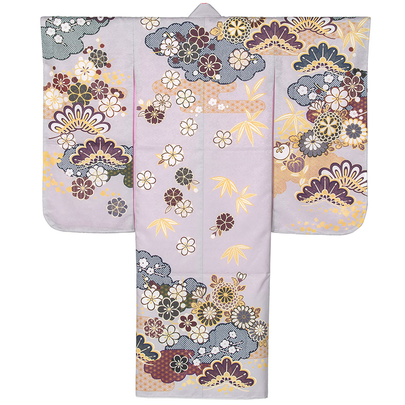 七五三 女の子 着物 四つ身 祝い着 単品 7歳 絵羽柄 襦袢付き