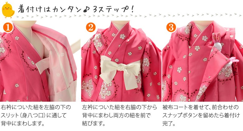 七五三 着物 3歳 2歳 被布 セット 女の子 フルセット 花 芍薬 桜 鞠 赤