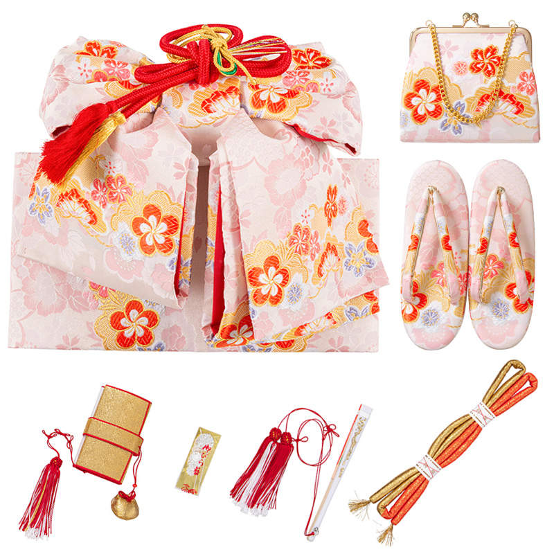 七五三 結び帯 はこせこセット バッグ 箱迫 丸ぐけ 扇子 ビラカン 草履