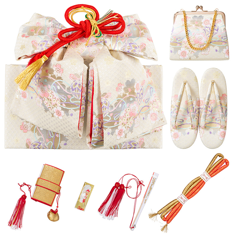 七五三 結び帯 はこせこセット バッグ 箱迫 丸ぐけ 扇子 ビラカン 草履