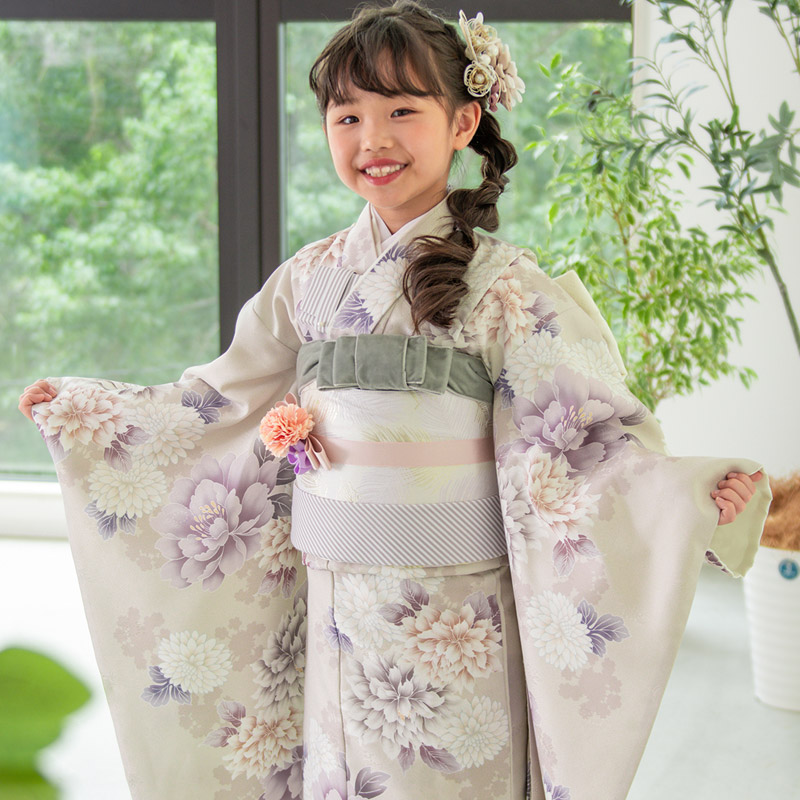七五三 女の子 着物 フルセット 7歳 購入 ピンク 水色 アイボリー