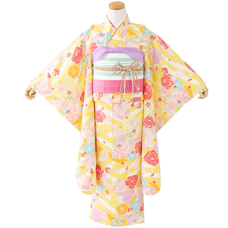 七五三 女の子 着物 フルセット 7歳 購入 ピンク 水色 アイボリー