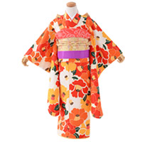 七五三 着物 四つ身 セット 女の子 7歳 7才モダン 小紋柄 14点セット