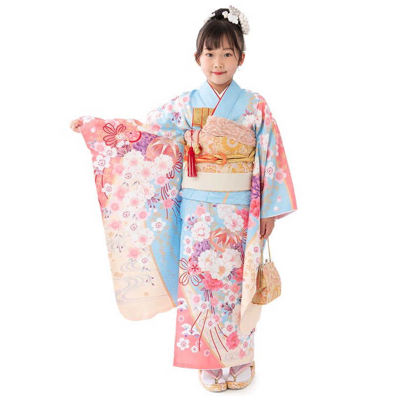 七五三 着物セット 女の子 7才 7歳 フルセット 絵羽柄 古典柄 四つ身