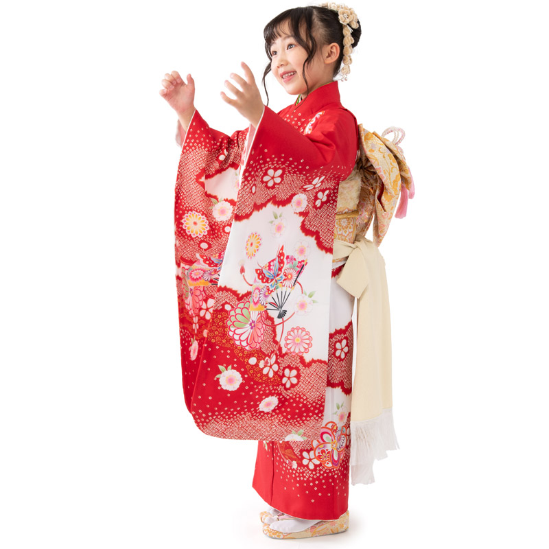 七五三 着物セット 女の子 7才 7歳 フルセット 絵羽柄 古典柄 四つ身