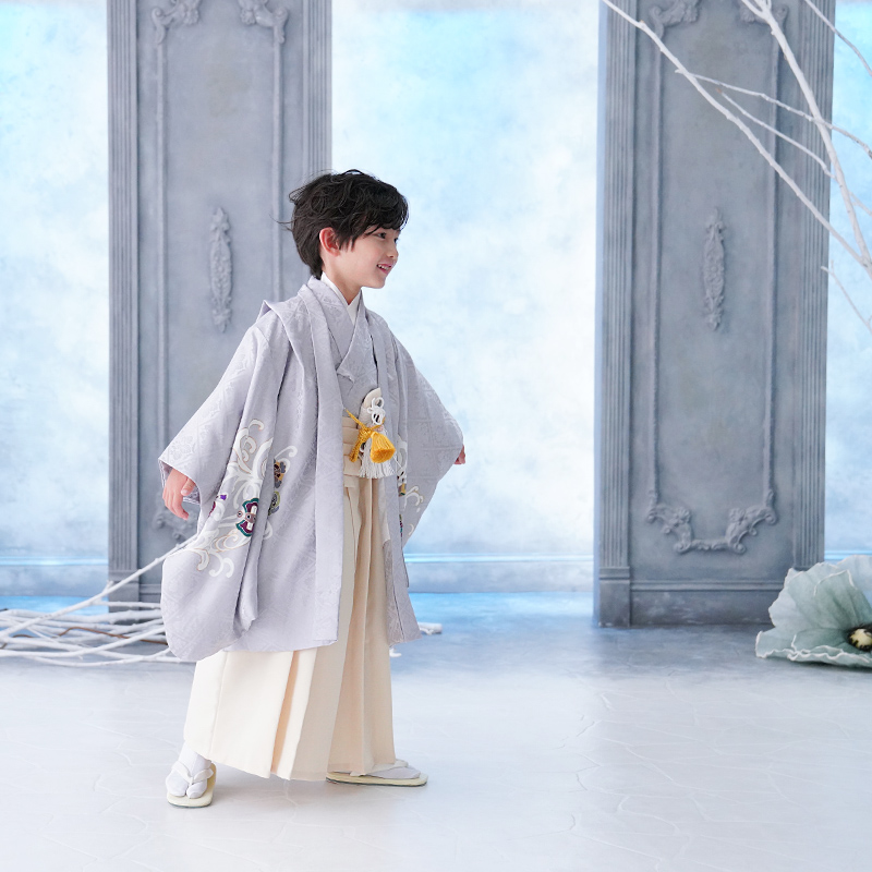 京都瑠璃雛菊 高級 正絹 七五三 男の子 昇り龍 5歳 袴 着物 セット