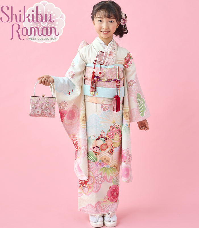 七五三 着物 7歳 女の子 着物フルセット 式部浪漫 ブランド 絵羽柄 梅