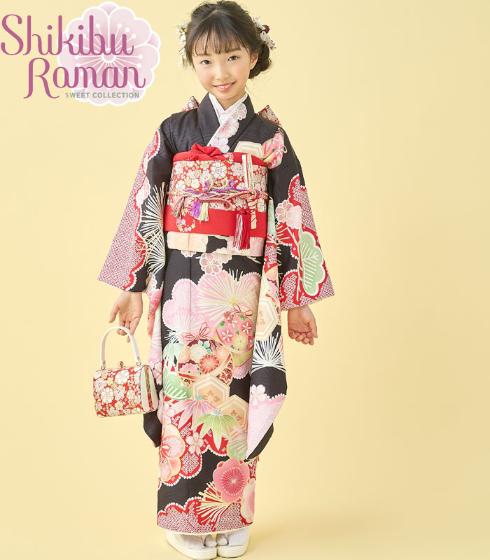 七五三 着物 7歳 女の子 着物フルセット 式部浪漫 ブランド 絵羽柄 梅