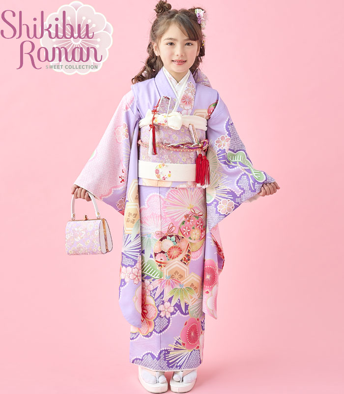 七五三 着物 7歳 女の子 着物フルセット 式部浪漫 ブランド 絵羽柄 梅