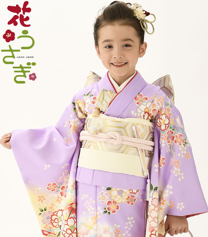 七五三 着物 7歳 女の子 着物フルセット 花うさぎ ブランド HN-1 まり