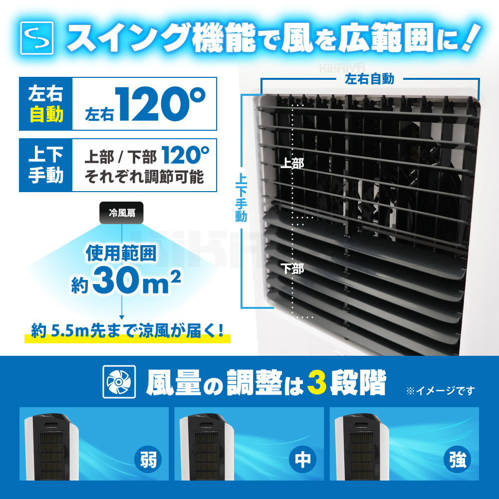 KIKAIYA（キカイヤ） 大型冷風機 業務用 冷風扇 35L すごひえ 節電