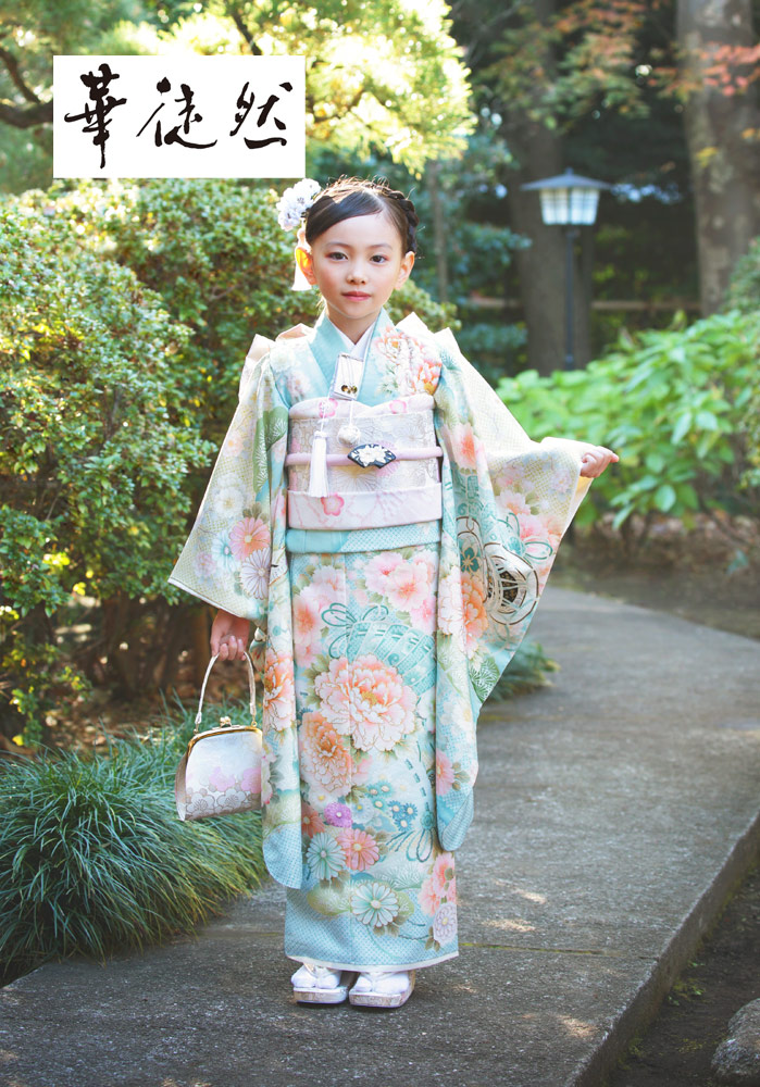 七五三 着物 7歳 四つ身着物 華徒然 2024年新作 絵羽 春秋扇面