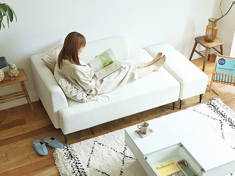 2人掛けワンアームソファー Ashure（アシュレ） カウチソファー 2人