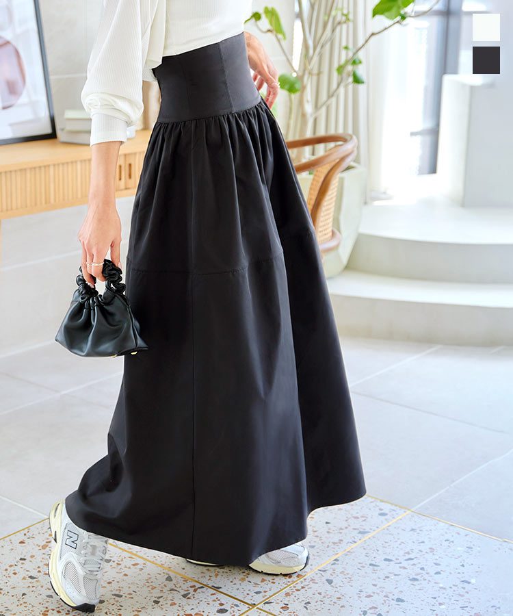 KOBE LETTUCE（神戸レタス） ロングスカート 黒 レディース ハイ