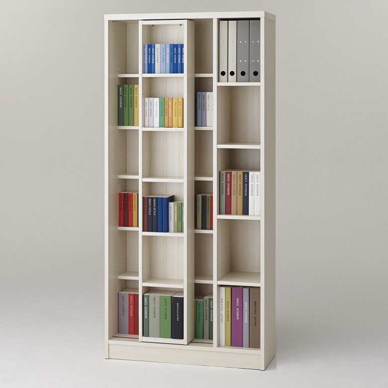 フナモコ（FUNAMOCO） スライド書棚 完成品 本棚 単行本 DVD A4 CD