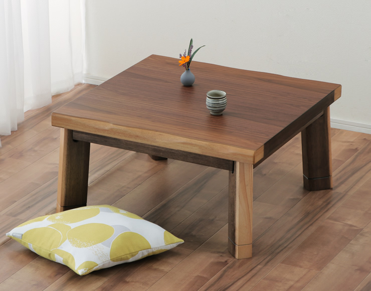 協立工芸 家具調コタツ・こたつ 正方形 80cm角 木製（ウォールナット材