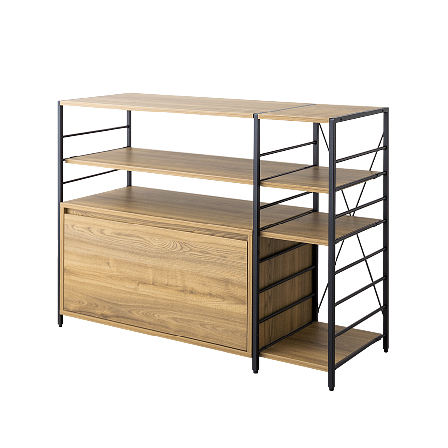 ラック オープン シェルフ キッチン スチール サイド 収納 本棚 可動棚