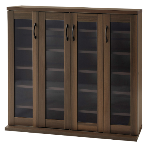 ぼん家具 【完成品】本棚 収納棚 コミックラック 扉付き cdラック dvd