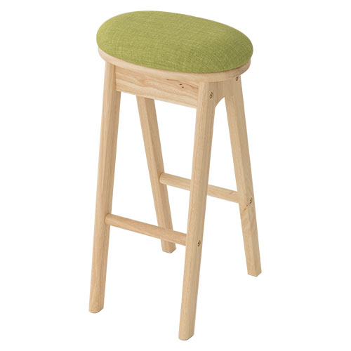 ぼん家具 木製スツール 椅子 ファブリック クッション座面 ハイ