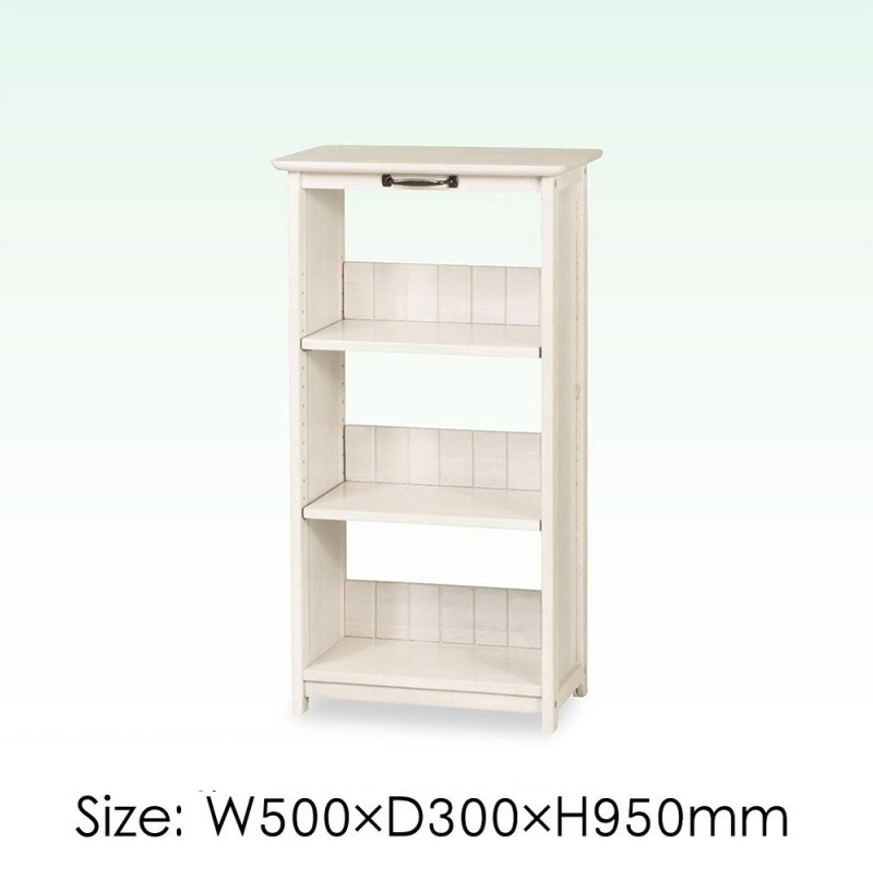 オープンラック 棚 幅50cm カントリー調 木製 ホワイト ブックシェルフ