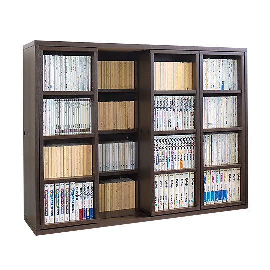 本棚 スライド本棚 全段B6 トリプルスライド 奥深 大容量 幅120 書棚