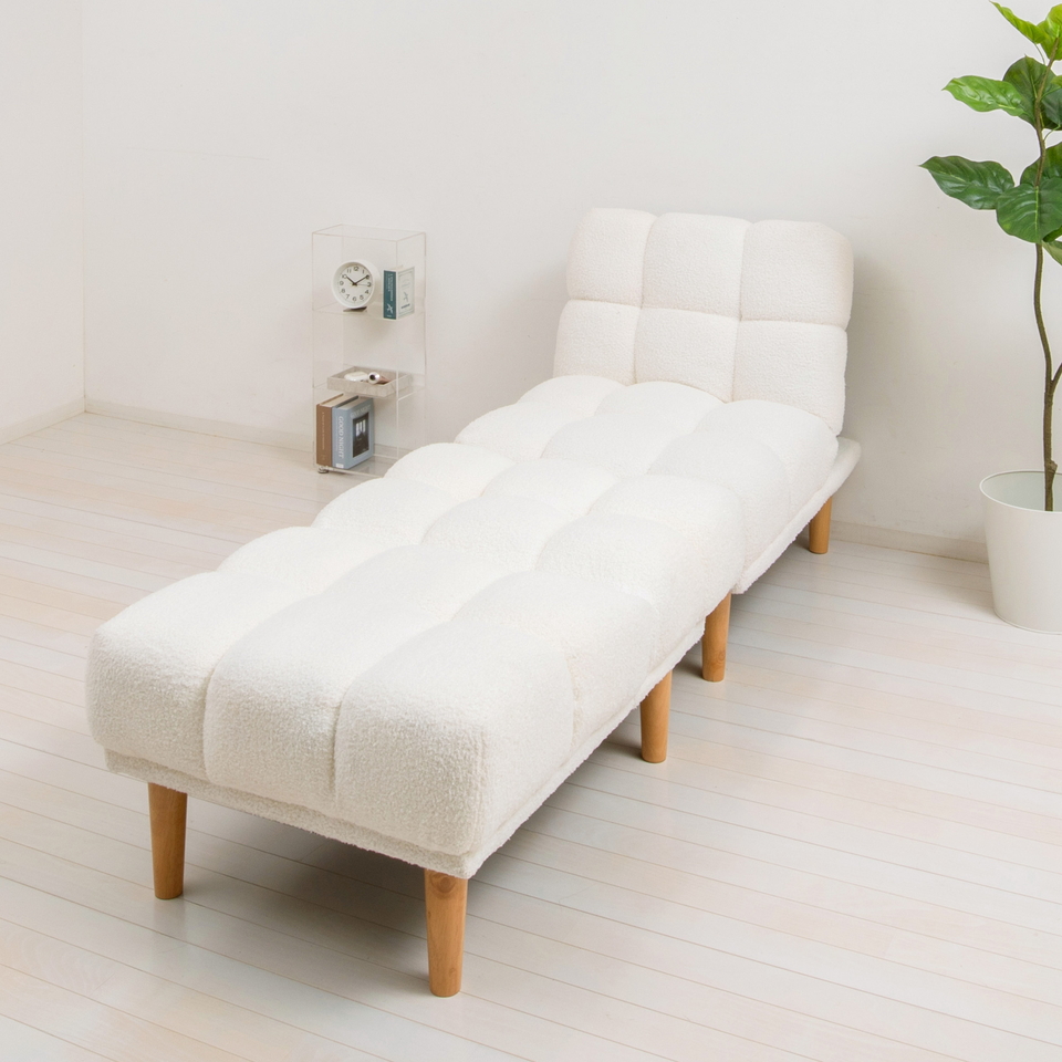 2WAY ソファーベッド 2分割 かわいい モコモコ 1人暮らし