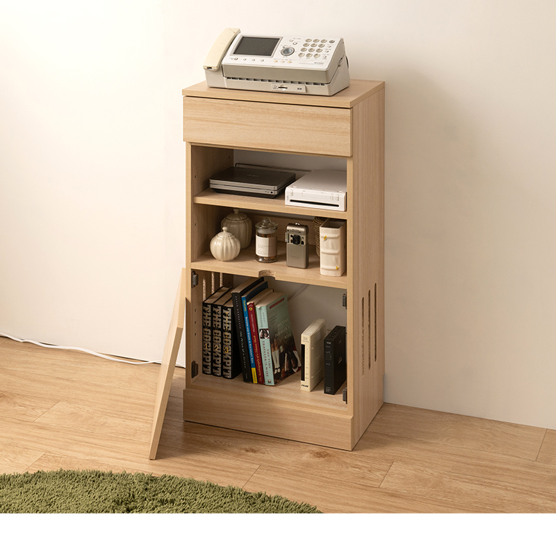 ルーター収納 キャビネット 白 茶 木目 収納棚 カウンター下収納 省