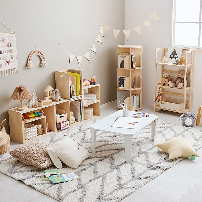 HAGiHARA（萩原） ラック 棚 木製 本棚 3段 完成品 収納 折りたたみ